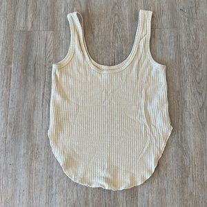 Cjla stretchy textured tank in oatmeal size small